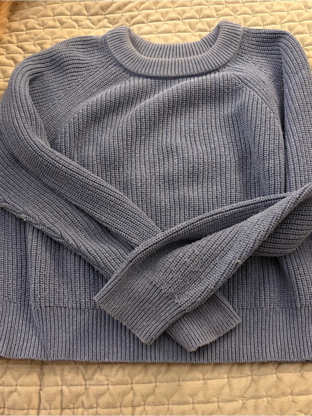 Foundationals Cozy Crewneck Sweater in Dusty Blue